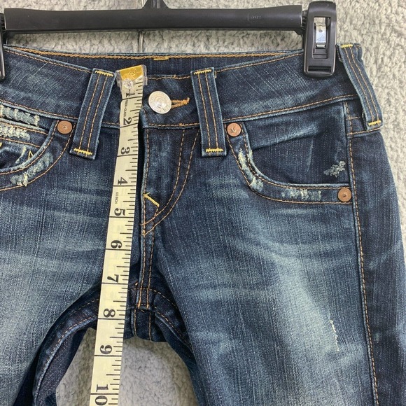Y2K 90s True Religion Jeans Thick Stitch Boot Cut Blue WC92317QV Sz 27 X31 USA - Picture 5 of 15